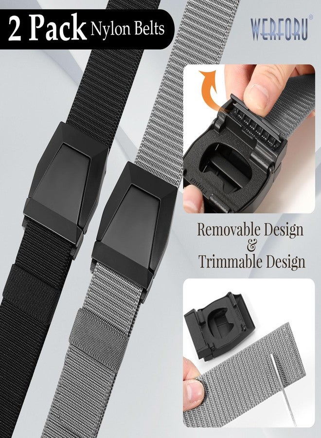 وير فور يو حزامان تكتيكيان للرجال من WERFORU، مصنوعان من النايلون، مناسبان للعمل والرحلات العسكرية، مزودان بإبزيم معدني سريع الفتح والإغلاق (أسود + رمادي، مقاس الخصر قابل للتعديل من 32 إلى 38 بوصة (الطول 44 بوصة)). - Image 3