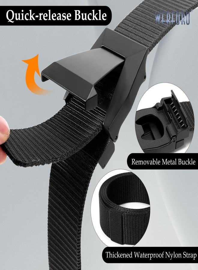 وير فور يو حزامان تكتيكيان للرجال من WERFORU، مصنوعان من النايلون، مناسبان للعمل والرحلات العسكرية، مزودان بإبزيم معدني سريع الفتح والإغلاق (أسود + رمادي، مقاس الخصر قابل للتعديل من 32 إلى 38 بوصة (الطول 44 بوصة)). - Image 5