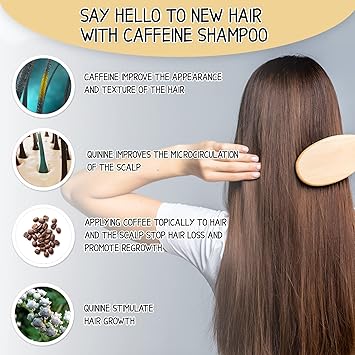 Milva Caffeine Shampoo with Quinine Extract 200 ml Hair Growth Shampoo for Women and Men Natural Anti Hair Loss Treatment to Nourish Scalp Thickening Shampoo for Fine BrittleThinning Hair - Image 3