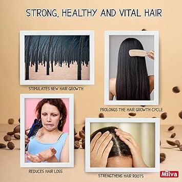 Milva Caffeine Shampoo with Quinine Extract 200 ml Hair Growth Shampoo for Women and Men Natural Anti Hair Loss Treatment to Nourish Scalp Thickening Shampoo for Fine BrittleThinning Hair - Image 5