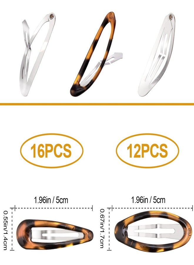 CustomyLife 28pcs 2inch Oval Snap Hair Clips Vintage Tortoise Hair Barrettes Metal Epoxy Wedding Prom Accessories for Women - Image 3