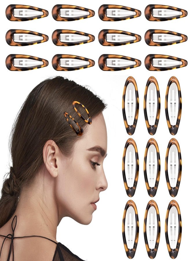 CustomyLife 28pcs 2inch Oval Snap Hair Clips Vintage Tortoise Hair Barrettes Metal Epoxy Wedding Prom Accessories for Women - Image 1