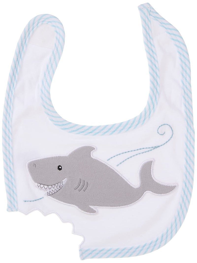 Baby Aspen Shark Bib and Booties Gift Set - Unique Baby Shower Gifts for Boys - 100% Cotton Newborn Bibs and Baby Booties 0-3 Months - Baby Boy Essentials, Cute Shark Week Gift Idea - Image 2