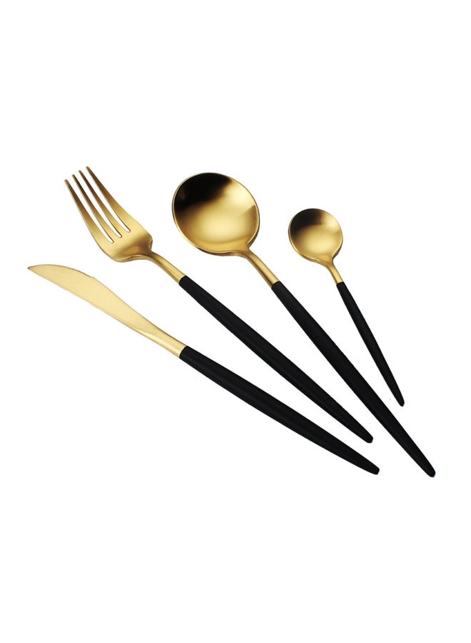 4-Piece Cutlery Set Black/Gold