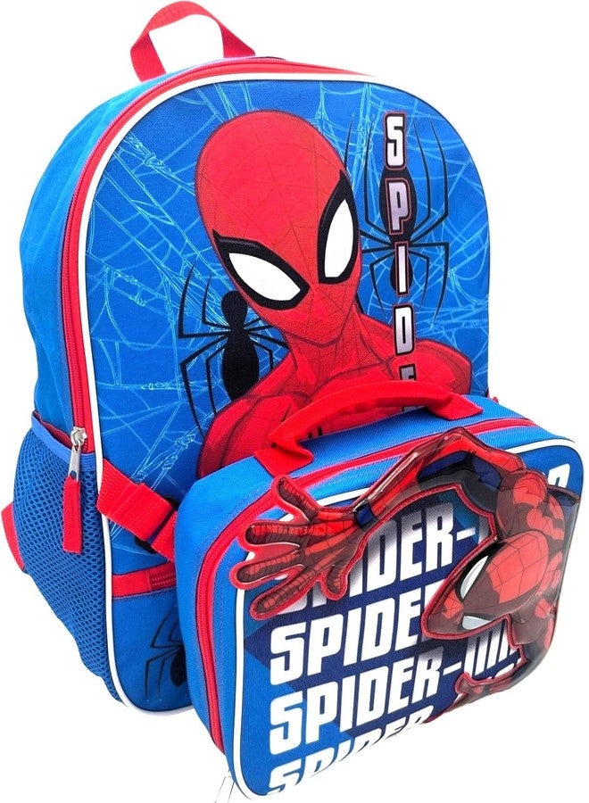Fast Forward حقيبة ظهر مرخصة للأطفال من فاست فوروارد 16 بوصة مع مجموعة صندوق الغداء (سبايدرمان-أزرق) - Image 2
