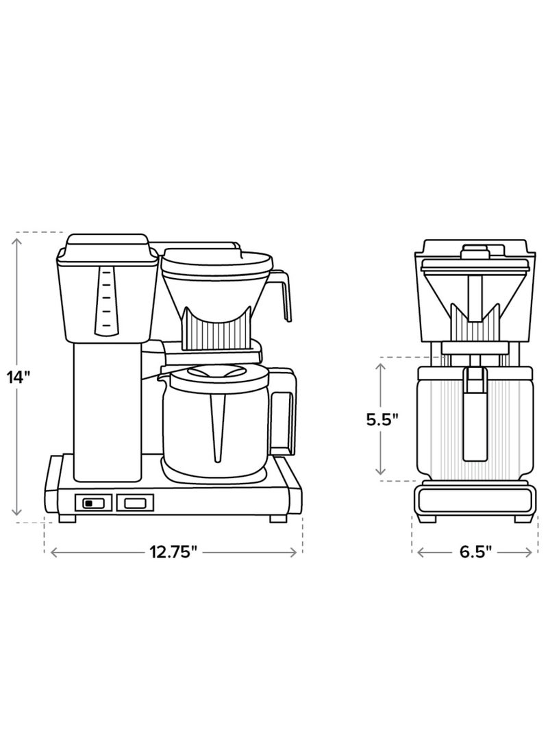 موكا ماستر KBG Coffee Brewer: ماكينة تحضير القهوة المفلترة مع دورق زجاجي – 1.25 لتر – أخضر  - Image 5