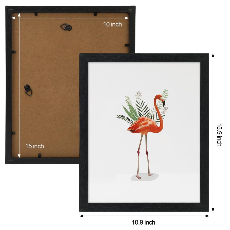 NAOKBOEE 10x15 Picture Frame in Black - Horizontal and Vertical Formats for Wall - Composite Wood with Shatter Resistant Plexiglass - Image 3