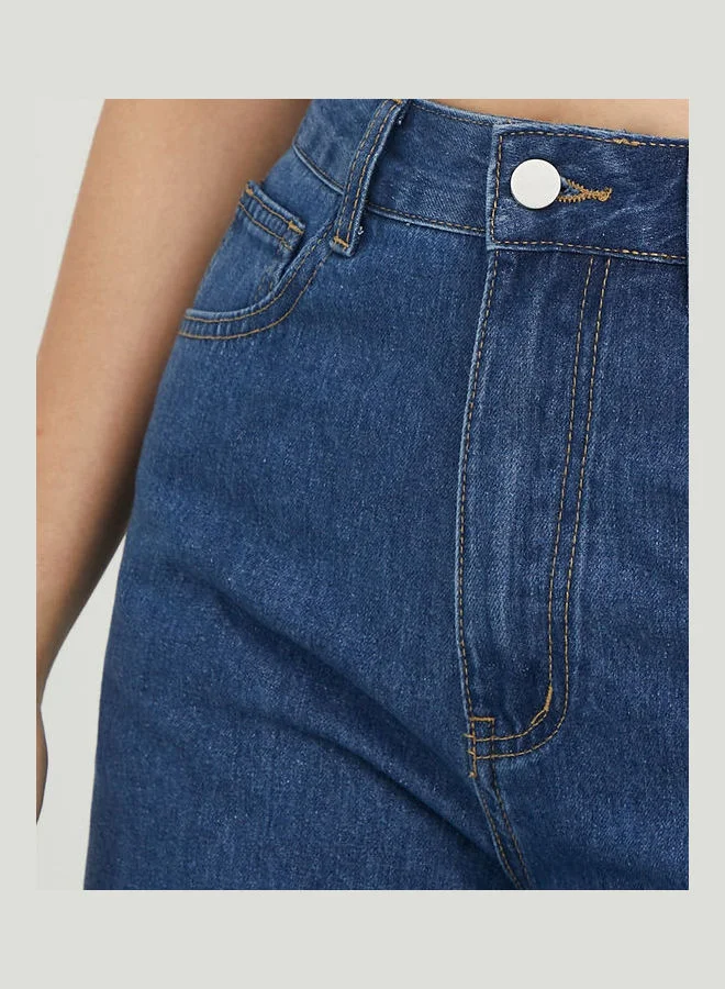 Styli High Rise Wide Leg Jeans