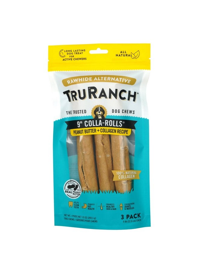 لفائف الكولاجين TRURANCH مقاس 9 بوصات، زبدة الفول السوداني - عبوة من 3 قطع - Image 1