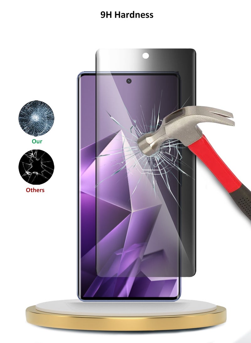 دبليو تيك حماية شاشة زجاجية مثقبة بالكامل من إنفينكس نوت 50 إس 5G 2025 مع حواف منحنية ومادة لاصقة شاملة (MSGUCP) - شفاف - Image 4