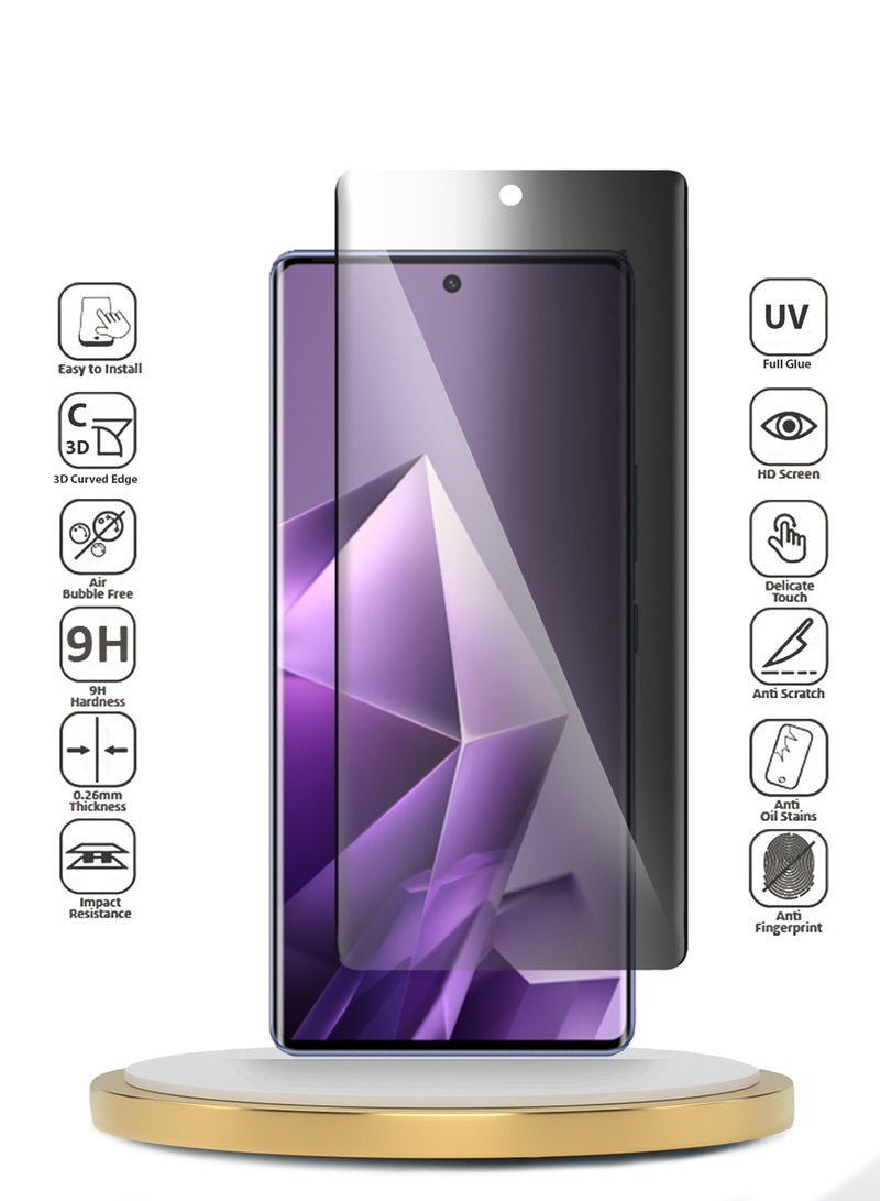 دبليو تيك حماية شاشة زجاجية مثقبة بالكامل من إنفينكس نوت 50 إس 5G 2025 مع حواف منحنية ومادة لاصقة شاملة (MSGUCP) - شفاف - Image 2