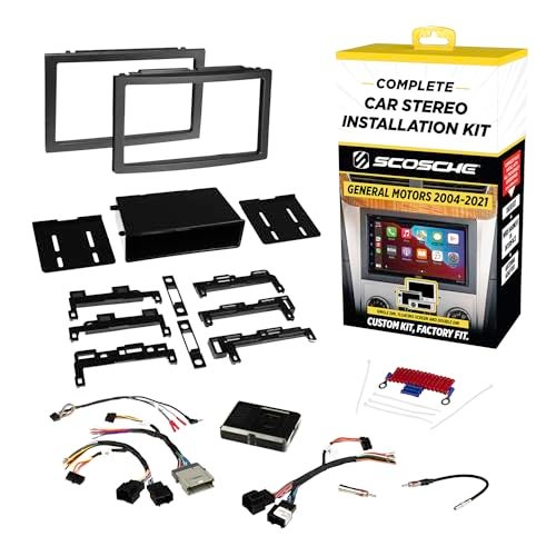 Scosche GM0516DDCS Double DIN Radio Install Dash Kit Compatible with Select 200421 Buick Chevrolet GMC Hummer Pontiac Saturn and Suzuki Vehicles Complete Car Stereo Installation Interface Kit - Image 1