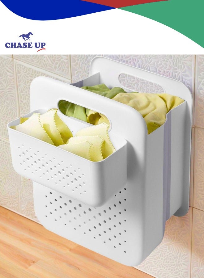 Chase Up Laundry Basket, Large Collapsible Laundry Basket, Wall-Mounted Laundry Hamper, Space-Saving Dirty Clothes Organizer, Portable Durable Hanging Hamper for Sorting Clothes - Image 1