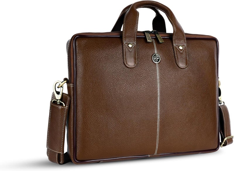 HAMMONDS FLYCATCHER Genuine Leather Office Bag for Men - Laptop Bag for Men - Padded Laptop Compartment - Fits 14 Inch Laptop - Adjustable Strap - Leather Bag for Men - 1 Year Warranty - Image 1