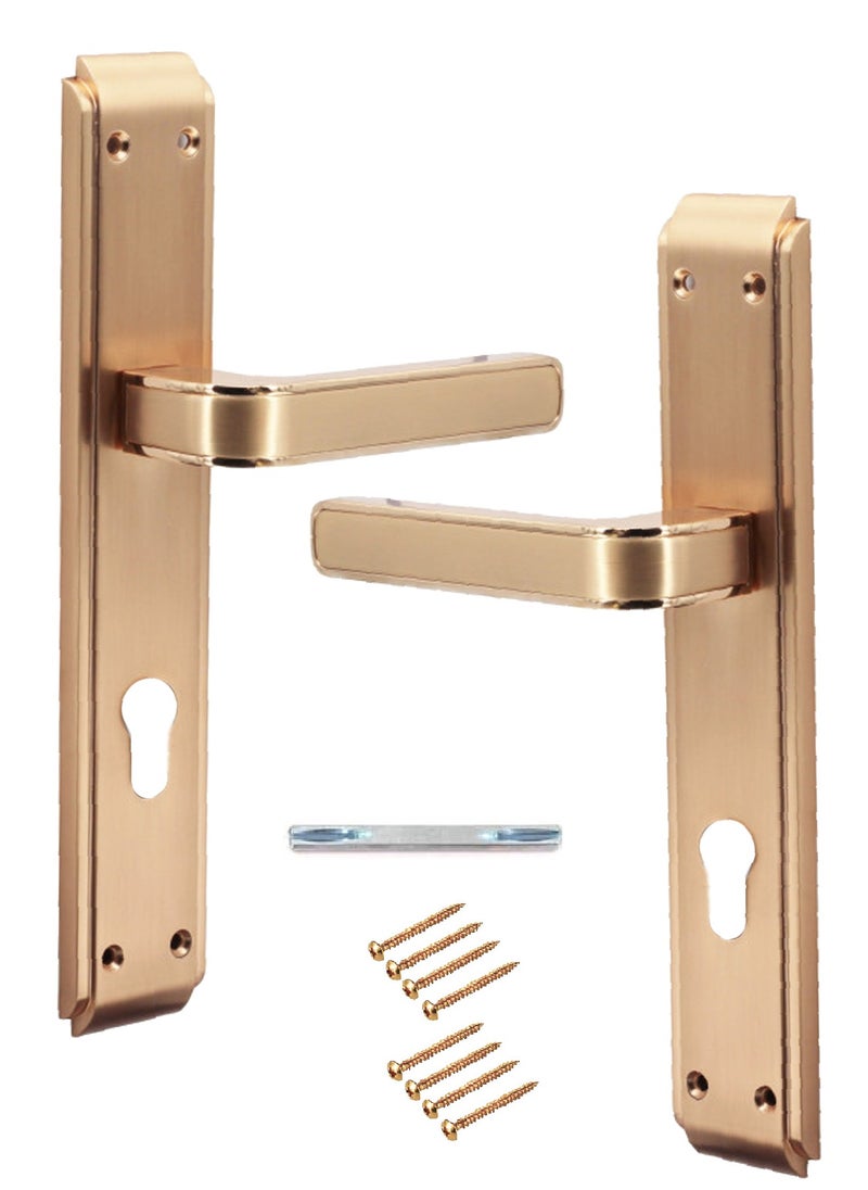 Generic Pair Of Heavy Duty Door Handles Golden Colour 