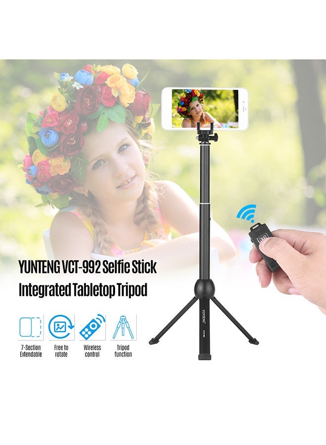 NIBEMINENT VCT-992 7-Section Wireless Remote Selfie Stick Black  - Image 2