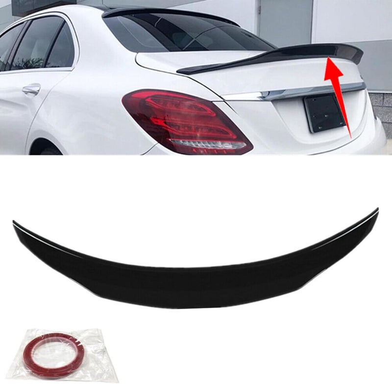 MUTUSAISI Rear Trunk Lip Spoiler PSM Style Wing for Mercedes Benz C-Class W205 (2015-2021) - Gloss Black - Image 1