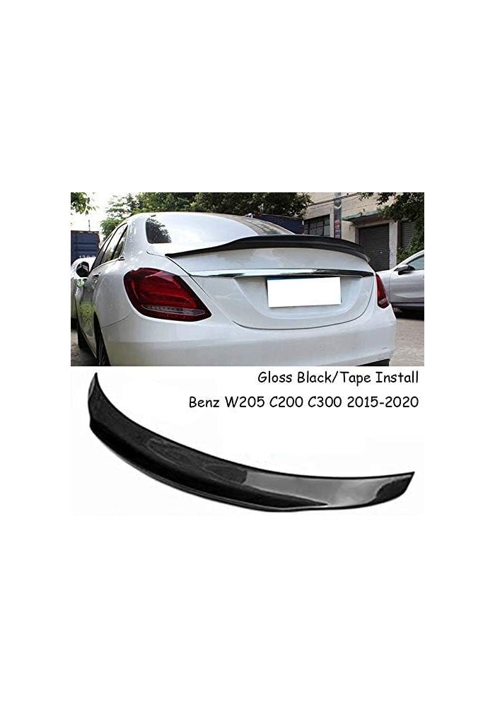 MUTUSAISI Rear Trunk Lip Spoiler PSM Style Wing for Mercedes Benz C-Class W205 (2015-2021) - Gloss Black - Image 2