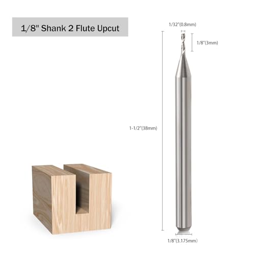 HOZLY CNC Router Bits 18 Shank CNC Bit End Mill 132 Cutting Dia Flat Nose Carbide Endmill Two Flute Spiral Upcut Milling Cutter Tool Set for Wood PVC MDF Hardwood 132 in 10 - Image 3
