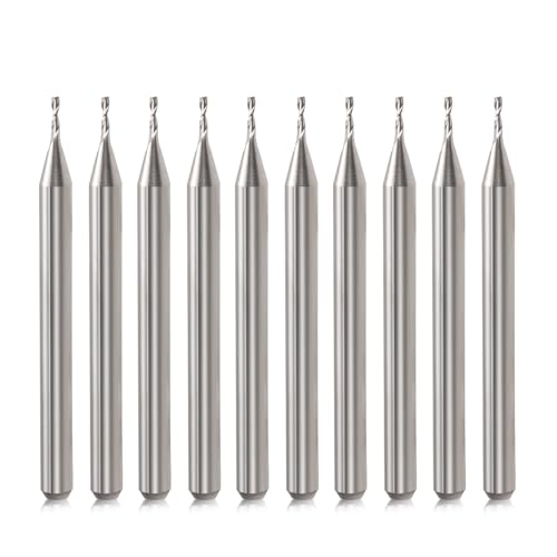HOZLY CNC Router Bits 18 Shank CNC Bit End Mill 132 Cutting Dia Flat Nose Carbide Endmill Two Flute Spiral Upcut Milling Cutter Tool Set for Wood PVC MDF Hardwood 132 in 10 - Image 1