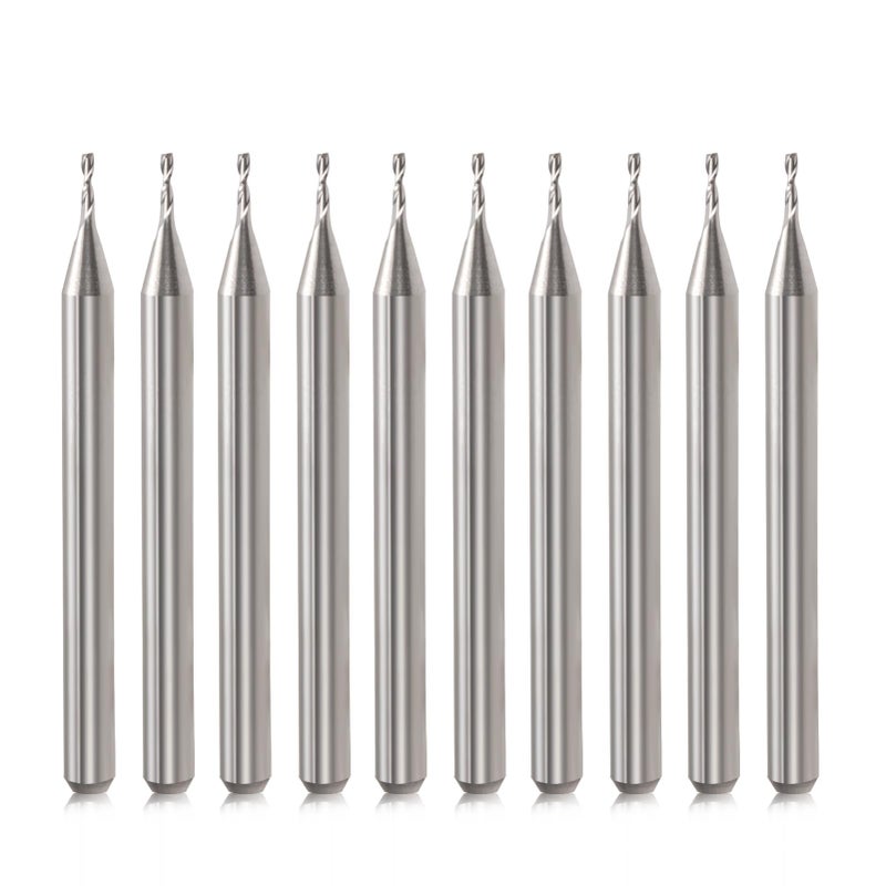HOZLY CNC Router Bits 18 Shank CNC Bit End Mill 132 Cutting Dia Flat Nose Carbide Endmill Two Flute Spiral Upcut Milling Cutter Tool Set for Wood PVC MDF Hardwood 132 in 10 - Image 2