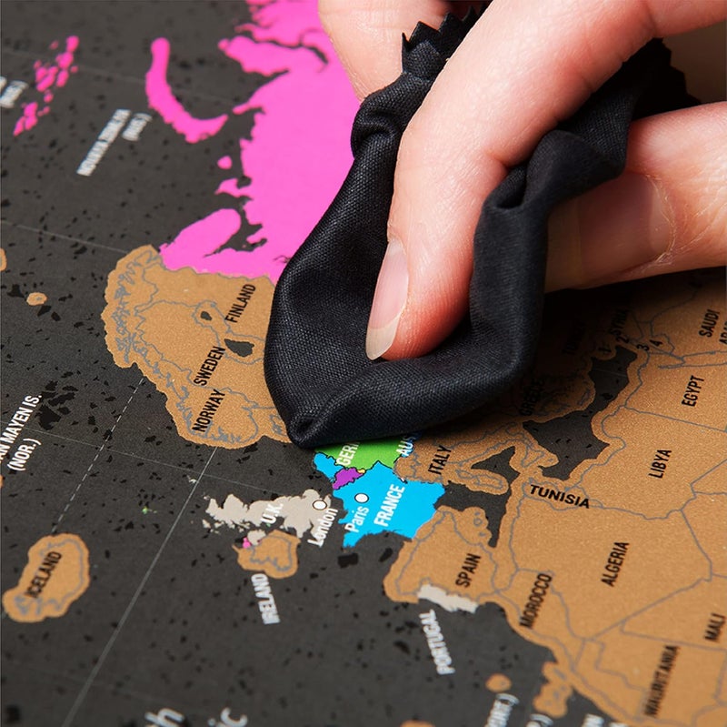 Scratch Off World Travel Map Poster + Bonus England Map. Places I've Been. With Accessories and Gift Tube | A3 Travel Gift Scratchable Poster + Bonus A4 UK Map - Maps of Visited Countries with Premium Gift Tube & Accessories - Image 5
