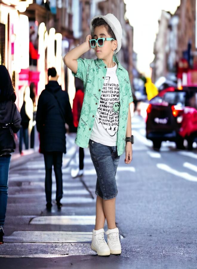 تشويس طقم ملابس ولادي (قميص بياقة وتي شيرت بدون أكمام) (العمر 3 سنوات) - تصميمات 2024 - أقمشة ناعمة وألوان نابضة بالحياة لمظهر أنيق ومريح, من 🌈 تشويس - Image 5