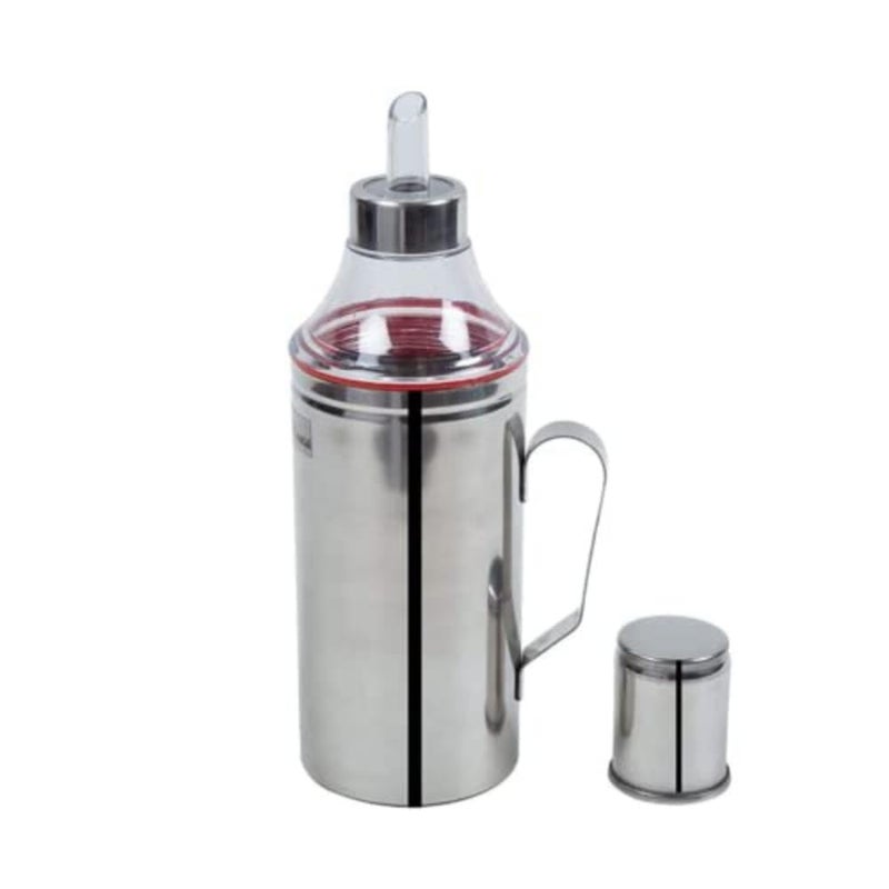 VibrantAngan Stainless Steel Nozzle Oil Dispenser 750 ml Oil Container Pourer Pot Can Oil Bottle with Handle Pack of 1 PACK OF 1
