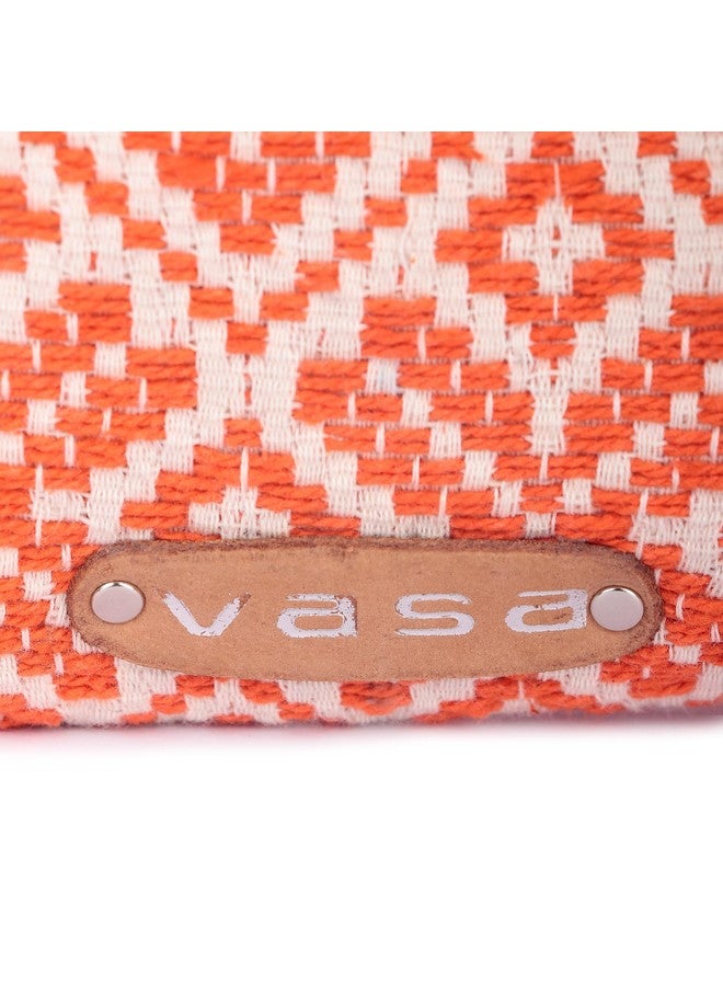Vasa Orange Pouch and White Geometric Pattern. - Image 5