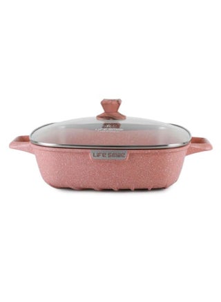 28cm (4.5 Liter) Square Frying Pan - Aluminum Shallow Pot With Glass Lid Multi Layer Non-Stick Granite Coating - pzsku/ZE7BDF4C63E1F7AA36548Z/45/_/1739789219/c67b5f8d-f82e-4609-8867-bea2c100833d