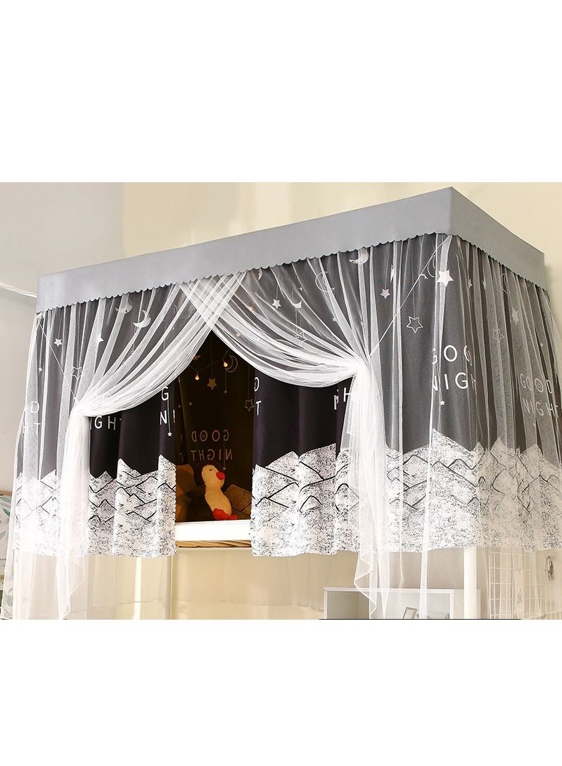 Bluejw Upper Deck Single Bed Curtain Privacy Bed Tent With Stand And Mosquito Net - Image 1