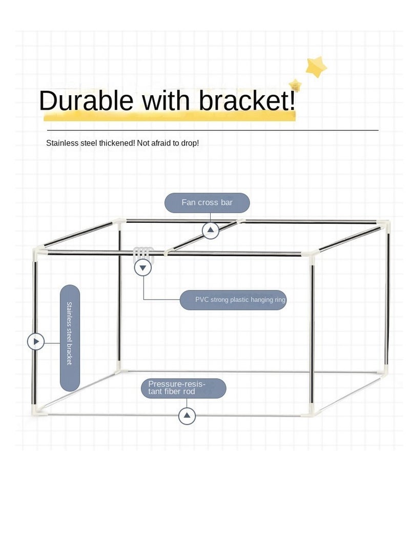 Bluejw Upper Deck Single Bed Curtain Privacy Bed Tent With Stand And Mosquito Net - Image 5