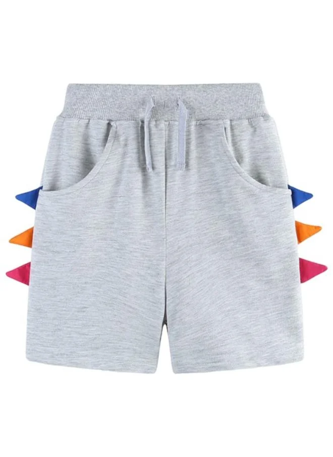 YUNIQEE Grey Regular Fit Mid Rise Solid Shorts