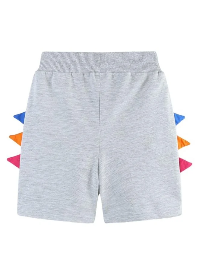 YUNIQEE Grey Regular Fit Mid Rise Solid Shorts