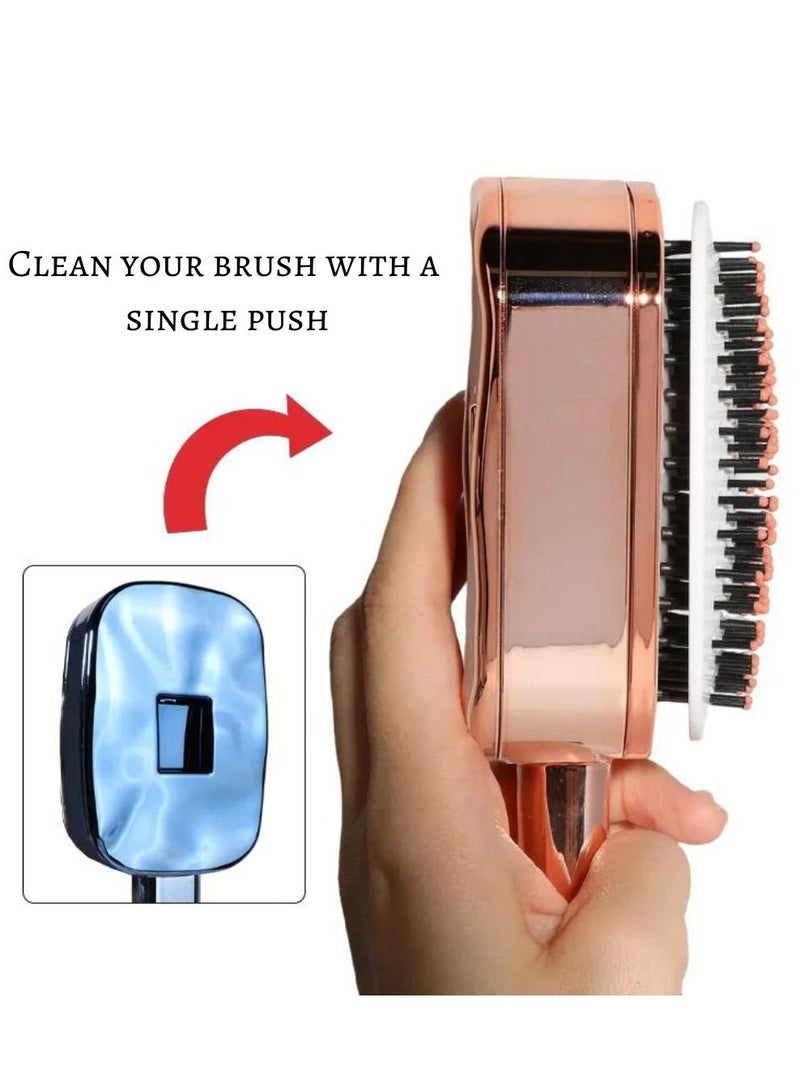 فرشاة مجفف الشعر ذاتية التنظيف لجميع أنواع الشعر، مشط شعر محمول - Image 3
