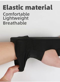 HY Portable Wrist Bag, Cell Phone Arm Bands with Reflective Logo, Non-Slip Knitted Cloth, Glove Bag Phone Strap Armband, for Running, Walking, Hiking, and Cycling ( Black)  - Image 5