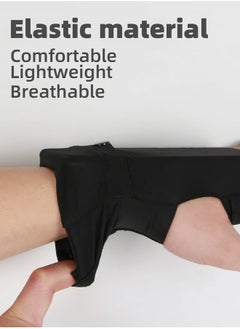 HY Portable Wrist Bag, Cell Phone Arm Bands with Reflective Logo, Non-Slip Knitted Cloth, Glove Bag Phone Strap Armband, for Running, Walking, Hiking, and Cycling ( Black)  - Image 3