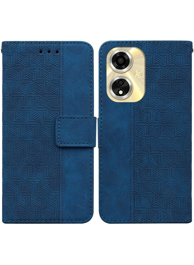 اس-توب جراب لهاتف OPPO A59 5G / A2M جراب هاتف جلدي منقوش هندسيًا - Image 1