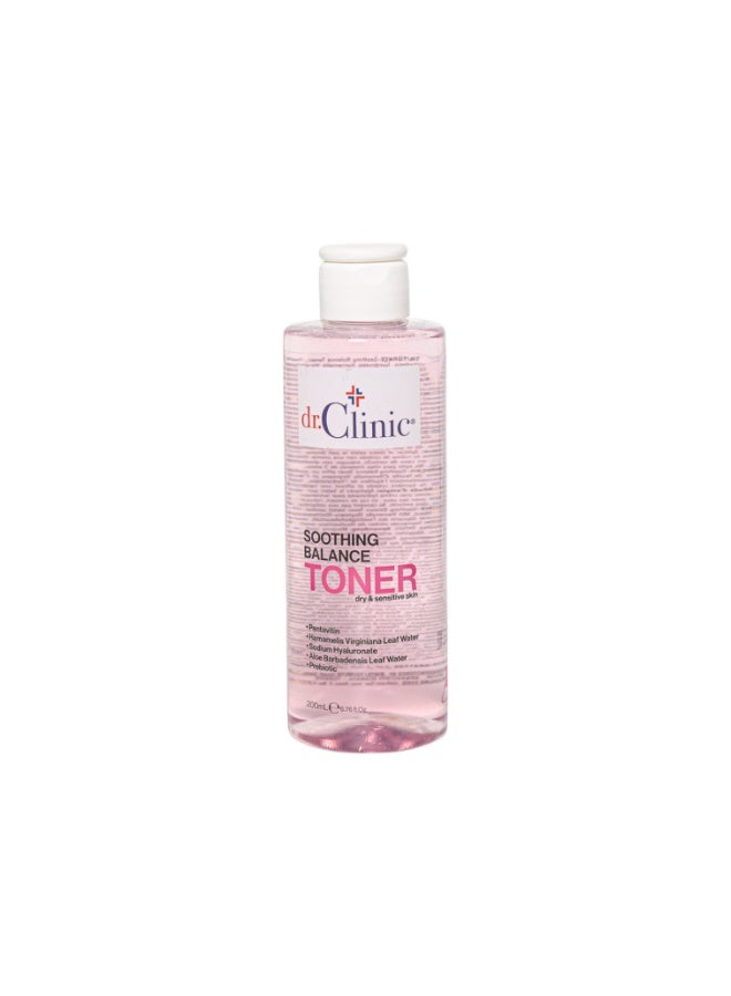 dr.Clinic DR. CLINIC | Prebiotic Toner Soothing Balance | Hydrating & Calming Facial Tonic | Enriched with Aloe Vera, Witch Hazel & Prebiotics | For Dry & Sensitive Skin | 200 ml - Image 1