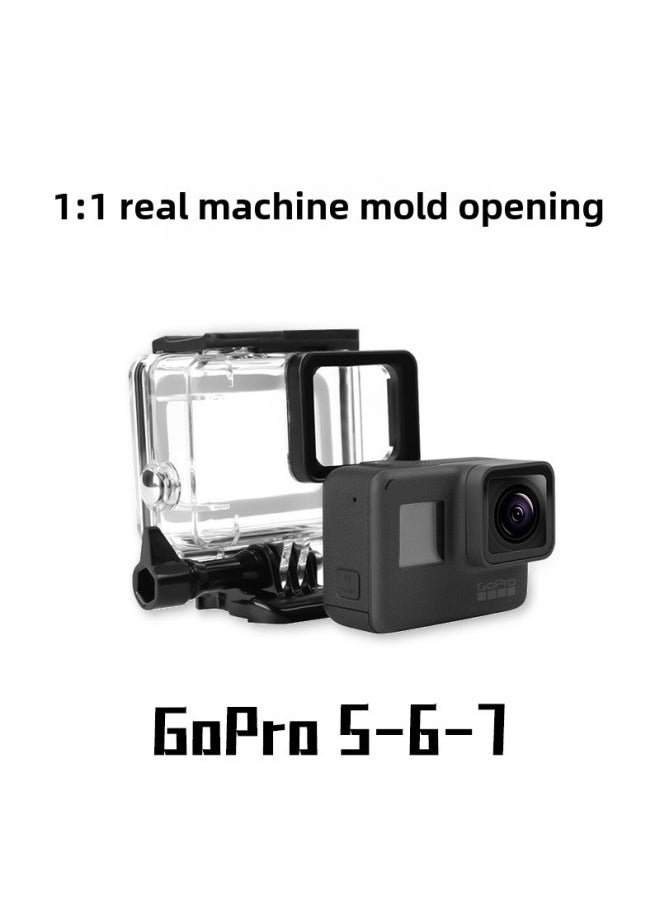 ماركة غير محددة - مناسب لغطاء GoPro5/6/7 المقاوم للماء ومضاد للسقوط وغطاء حماية احترافي للغوص تحت الماء وملحقات فلتر التصوير - اللون: GoPro5/6/7 غطاء شفاف مقاوم للماء بدون 6 هدايا - Image 1