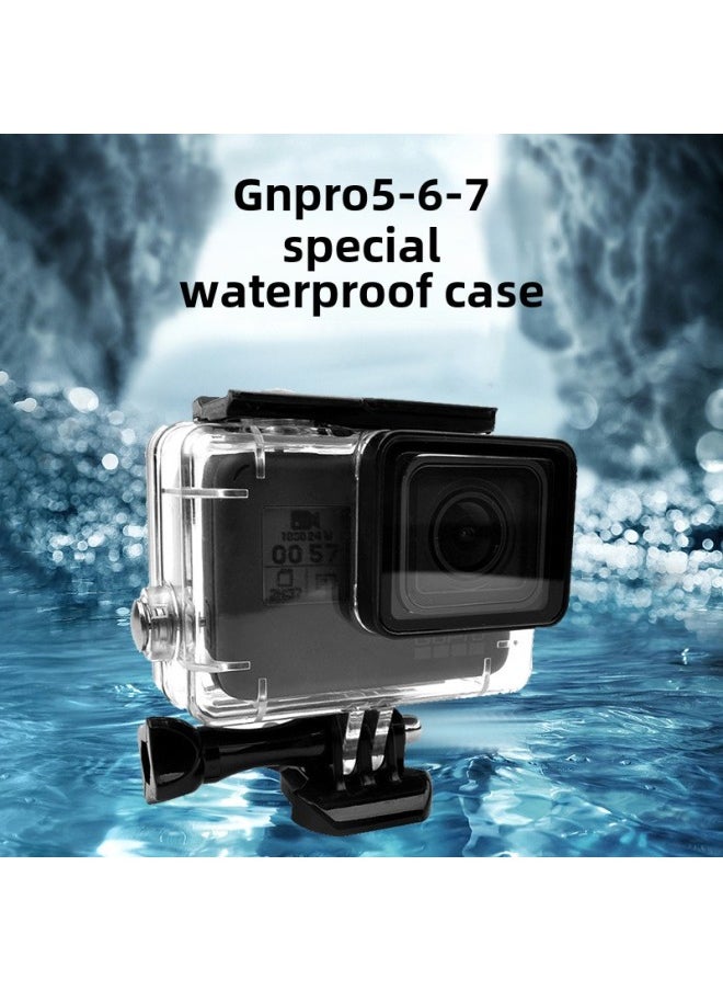 ماركة غير محددة - مناسب لغطاء GoPro5/6/7 المقاوم للماء ومضاد للسقوط وغطاء حماية احترافي للغوص تحت الماء وملحقات فلتر التصوير - اللون: GoPro5/6/7 غطاء شفاف مقاوم للماء بدون 6 هدايا - Image 1