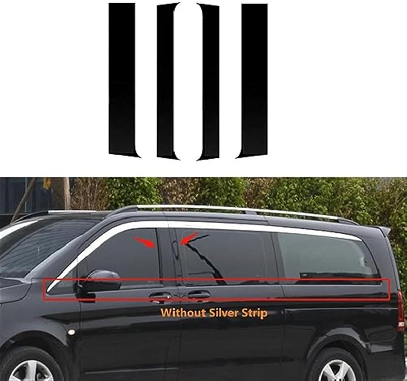 Vuzmode 4PCS Bright Black Polished Pillar Posts for VITO V CLASS W447 - Image 2