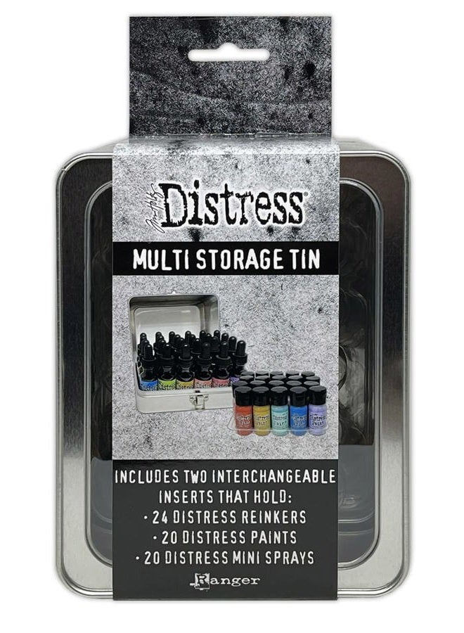 Ranger Tim Holtz Distress Multi Storage Tin - Holds 20 Flip Top Paints - Image 1