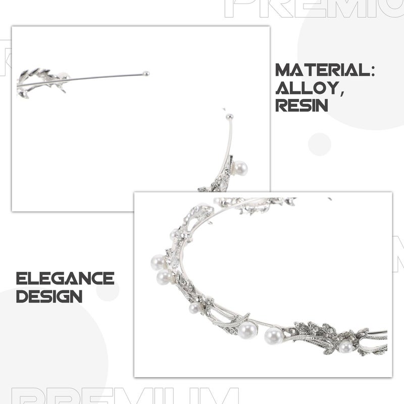 Pearl Bridal Headband French Style Rhinestone Wedding Hair Accessories For Women - Image 4