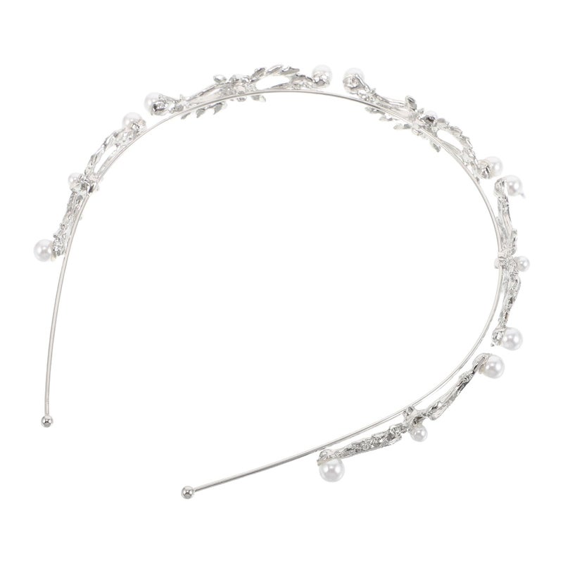 Pearl Bridal Headband French Style Rhinestone Wedding Hair Accessories For Women - Image 2