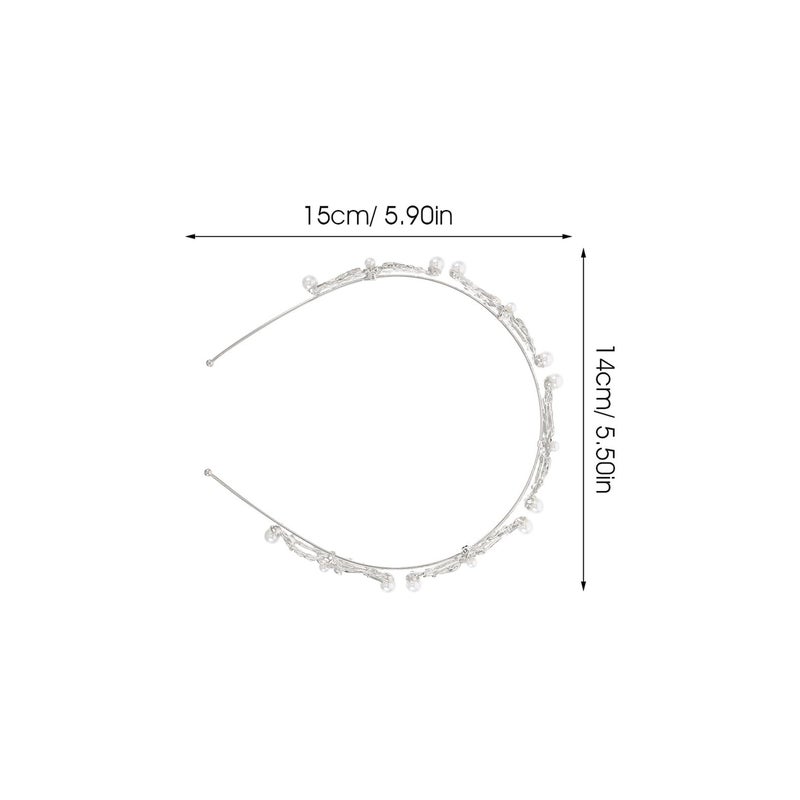 Pearl Bridal Headband French Style Rhinestone Wedding Hair Accessories For Women - Image 3