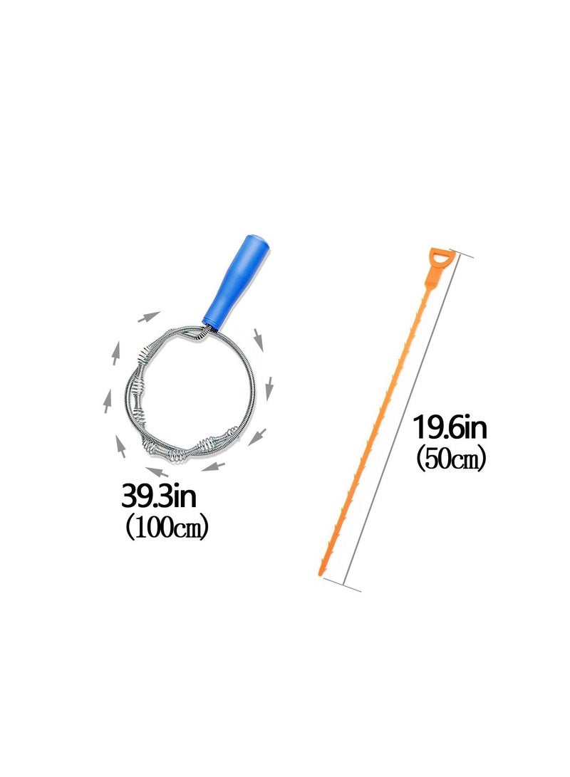 6 Pack Clog Remover Drain Relief Auger Cleaner Tool, Sink Drain and snake Overflow Cleaning Brush, Sewer Hair Catcher, Applicable to Bathroom Tub, Toilet, Clogged Drains, Dredge Pipe, Sewers, Sink - Image 3