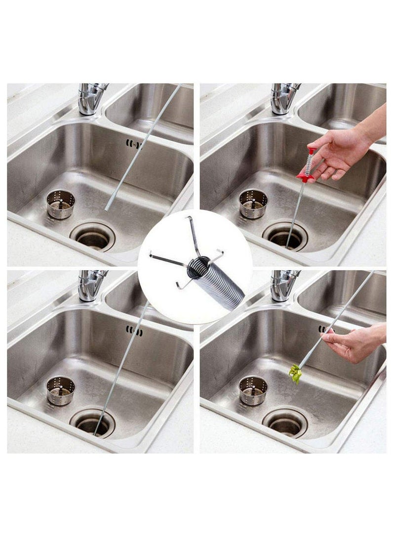 6 Pack Clog Remover Drain Relief Auger Cleaner Tool, Sink Drain and snake Overflow Cleaning Brush, Sewer Hair Catcher, Applicable to Bathroom Tub, Toilet, Clogged Drains, Dredge Pipe, Sewers, Sink - Image 5