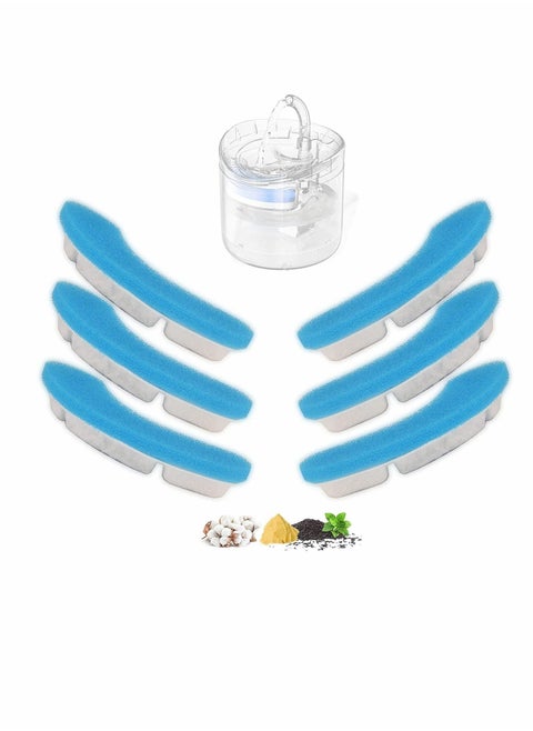 Cat Water Fountain Filter Replacement Upgrade Cat Fountain Filter Arc Shaped Safe Washable Animal Water Fountain Filters with 6 Filtration System for HAPUP Dog Kitty Spout Cat Fountain