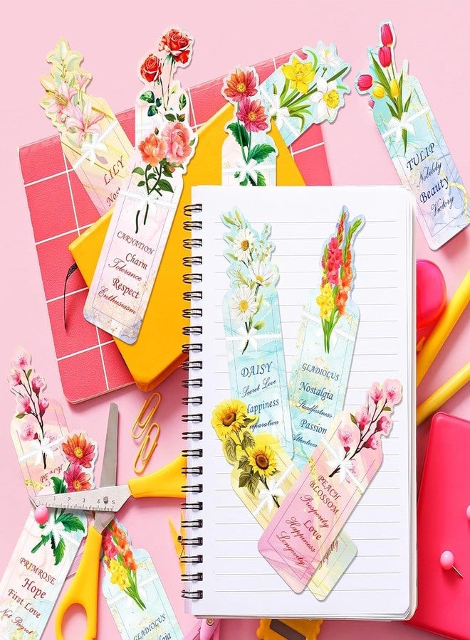 OFIFO® 20PCS Floral Bookmarks Set, Cute Plant Vase Shape Paper Page Markers, Multicolor Aesthetic Bookmarks for Books, Gift for Women, Girls, Kids, Students, Ideal for Reading, Study - Image 5